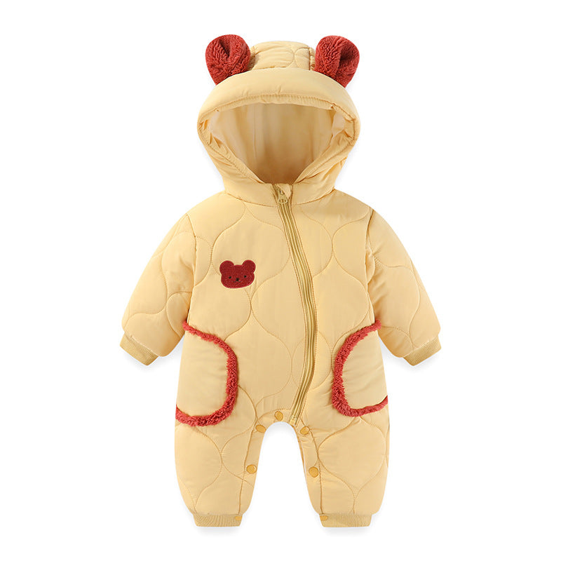Thickened Warm Jumpsuit Born Woven Romper Toddler Outwear Jumpsuit, Climbing Suit