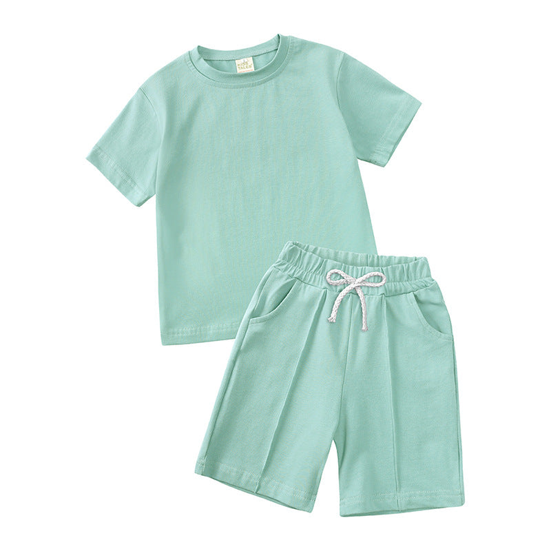 Children's Summer Boy Loose Casual Short-sleeved Shorts Children's Suit