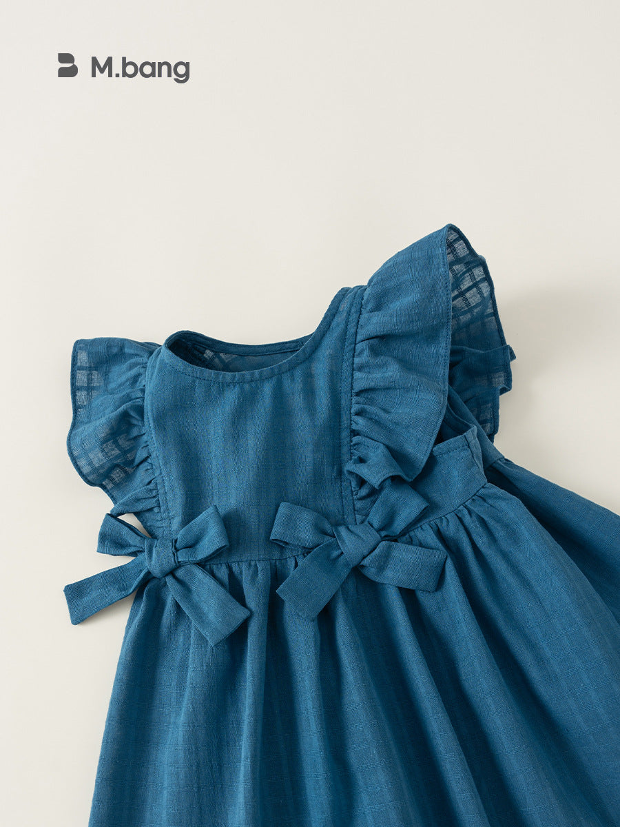 Children's Summer Western Style Bow Vest Skirt Flying Children's Dress