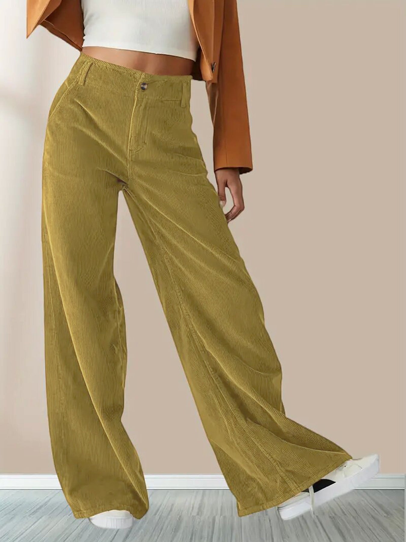 Women's Trousers With High Waist Slimming Straight Casual Pants