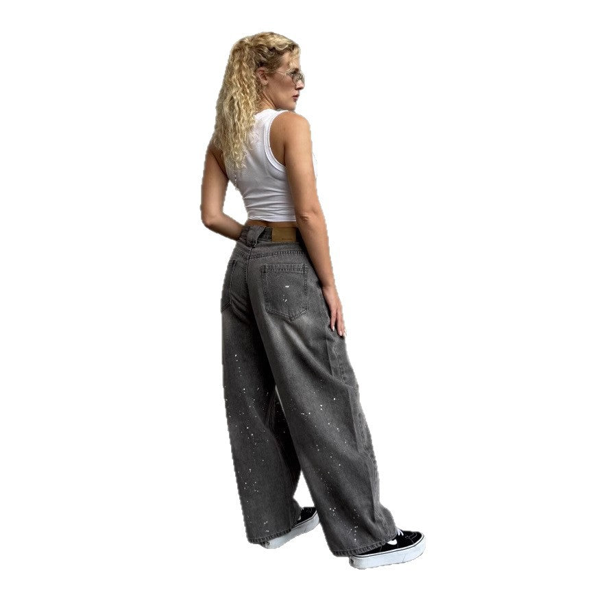 Women's High Street Hot Loose Wide Leg Women's Jeans