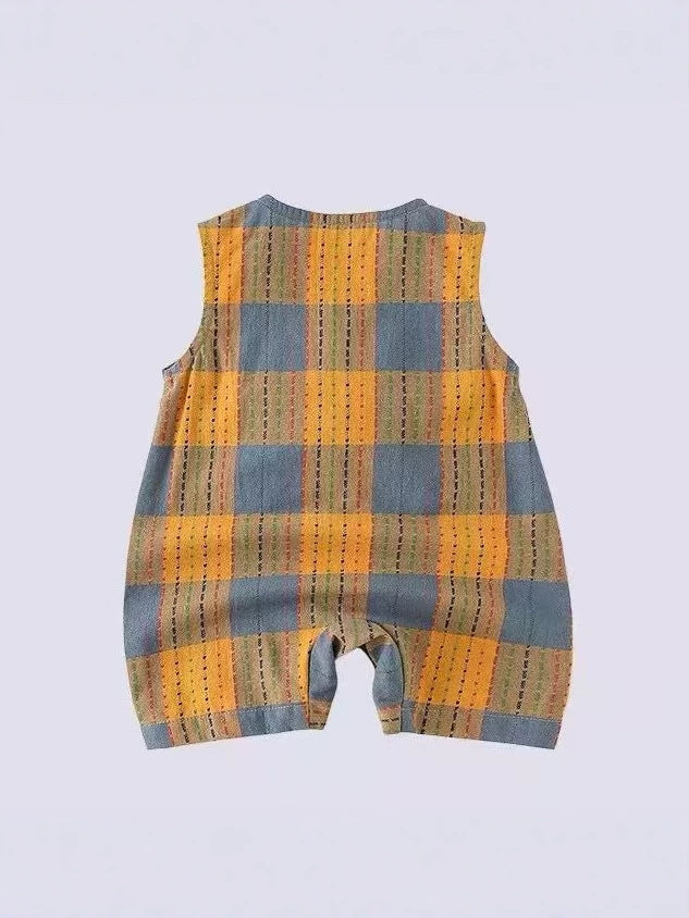 Summer Boy Thin Sleeveless Cute Clothes Jumpsuit Cartoon Western Style Jumpsuit, Climbing Suit
