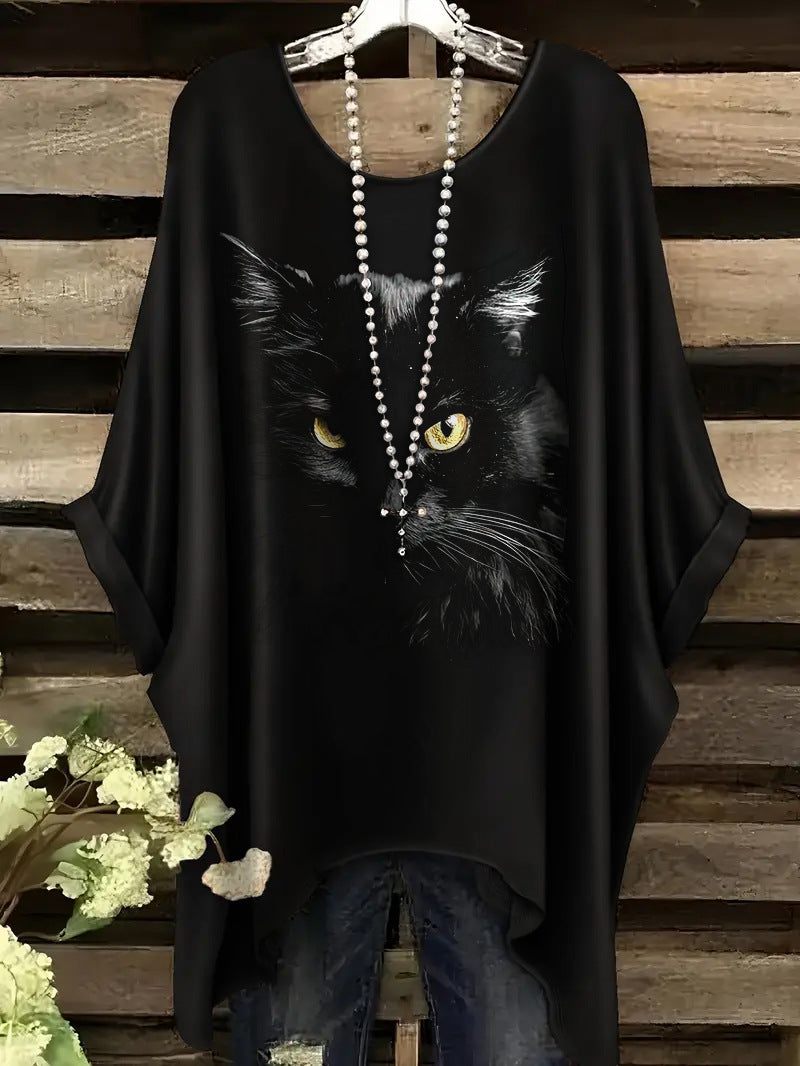 Glamorous Women's Mid-length Printed Comfortable Casual Large Size T-shirt