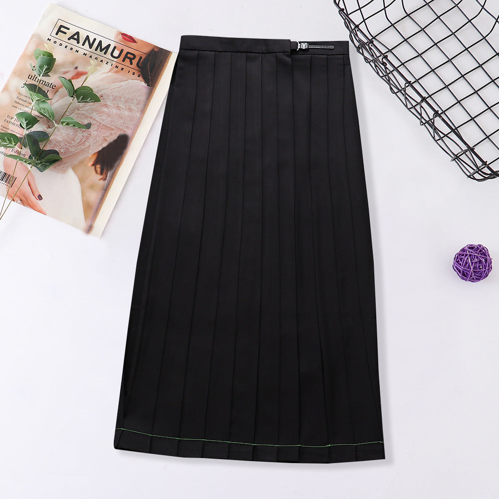 Pleated Orthodox High Waist Pocket Long Uniform