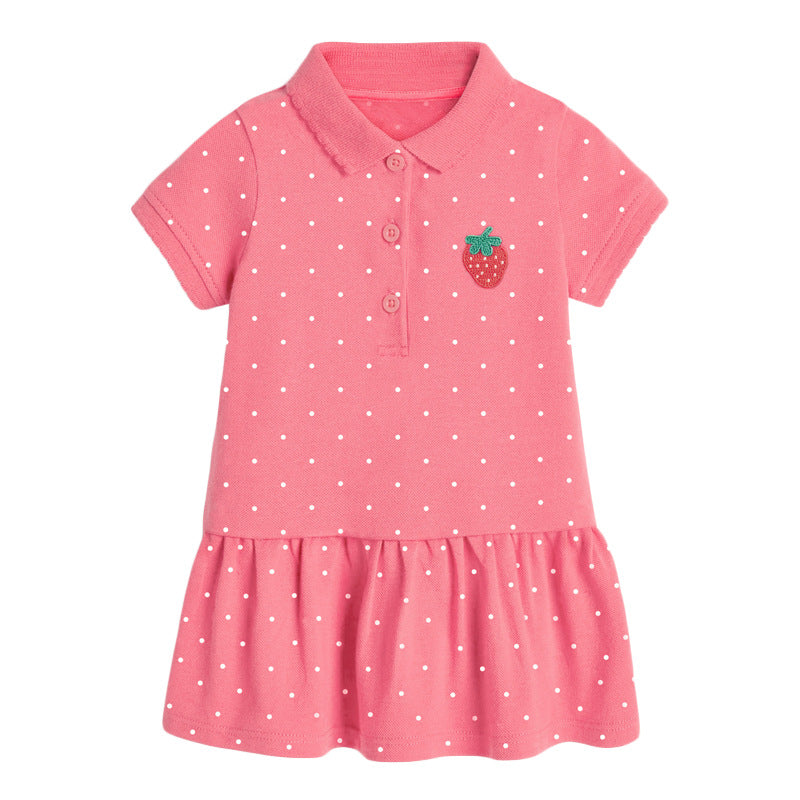 Children's Skirt Summer Short Sleeve Clothing Knitted Children's Dress