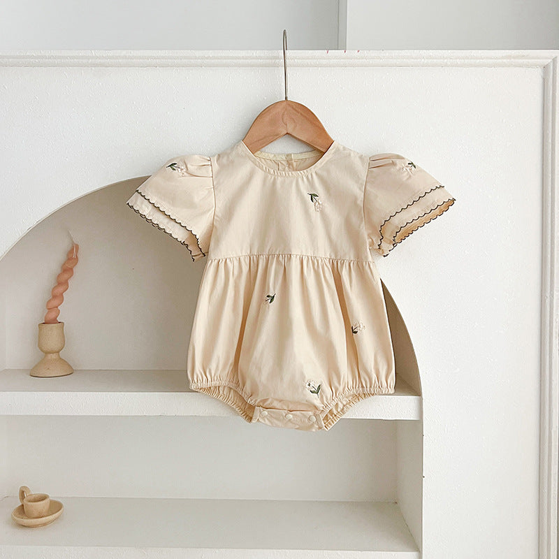 Korean Style Summer Embroidered Infant Sisters Children's Dress