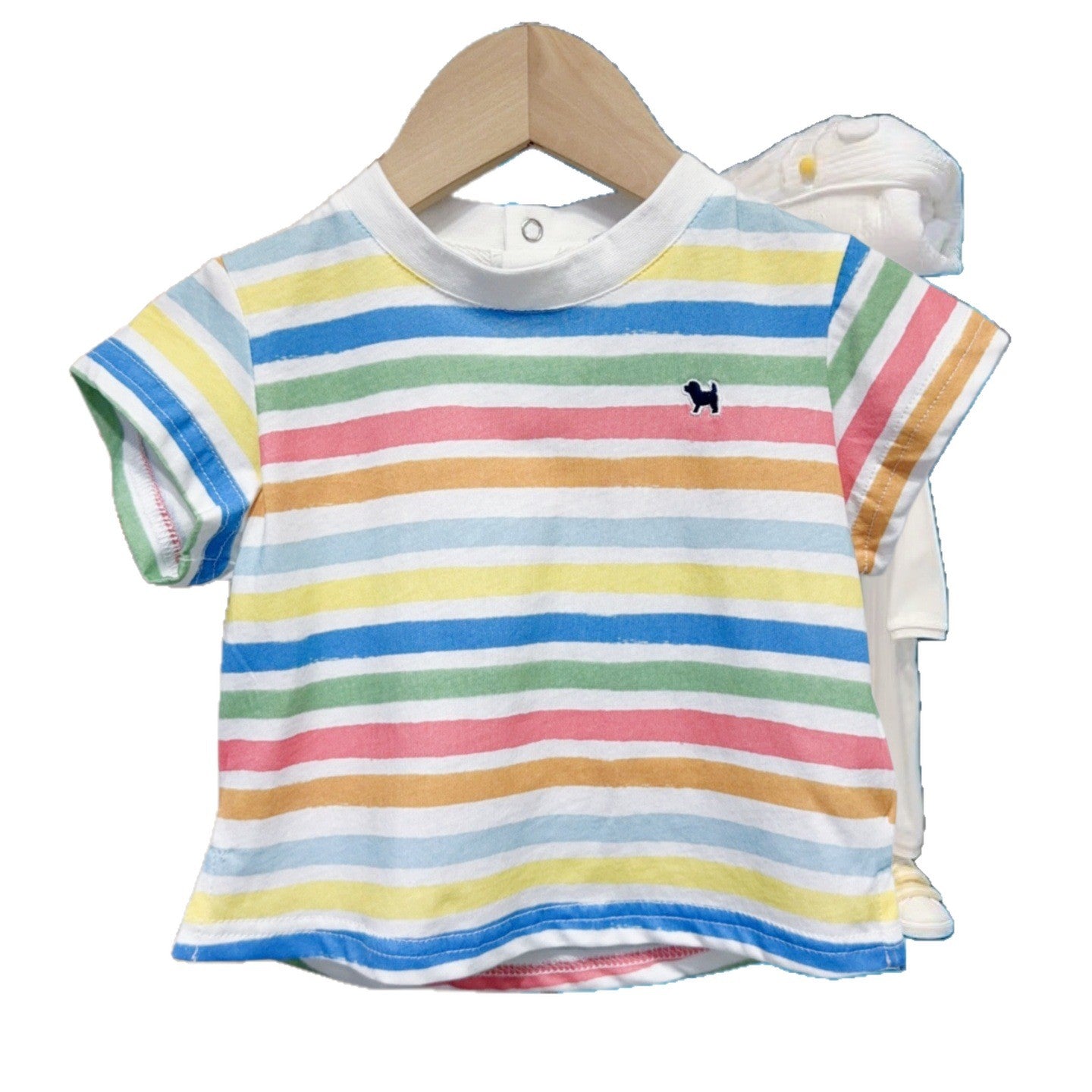Children's Korean Style Clothing Summer Boys Cotton Color Stripes Short-sleeved Breathable Children's T-shirt