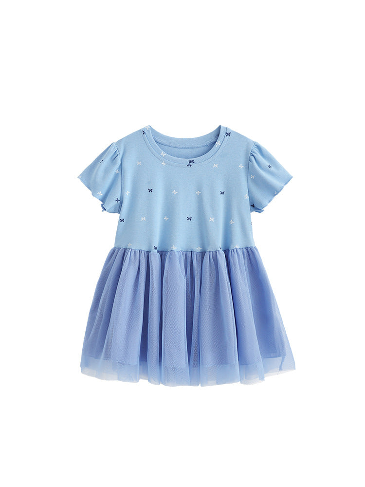 Children's Princess Summer Round Neck Short Sleeve Western Children's Dress