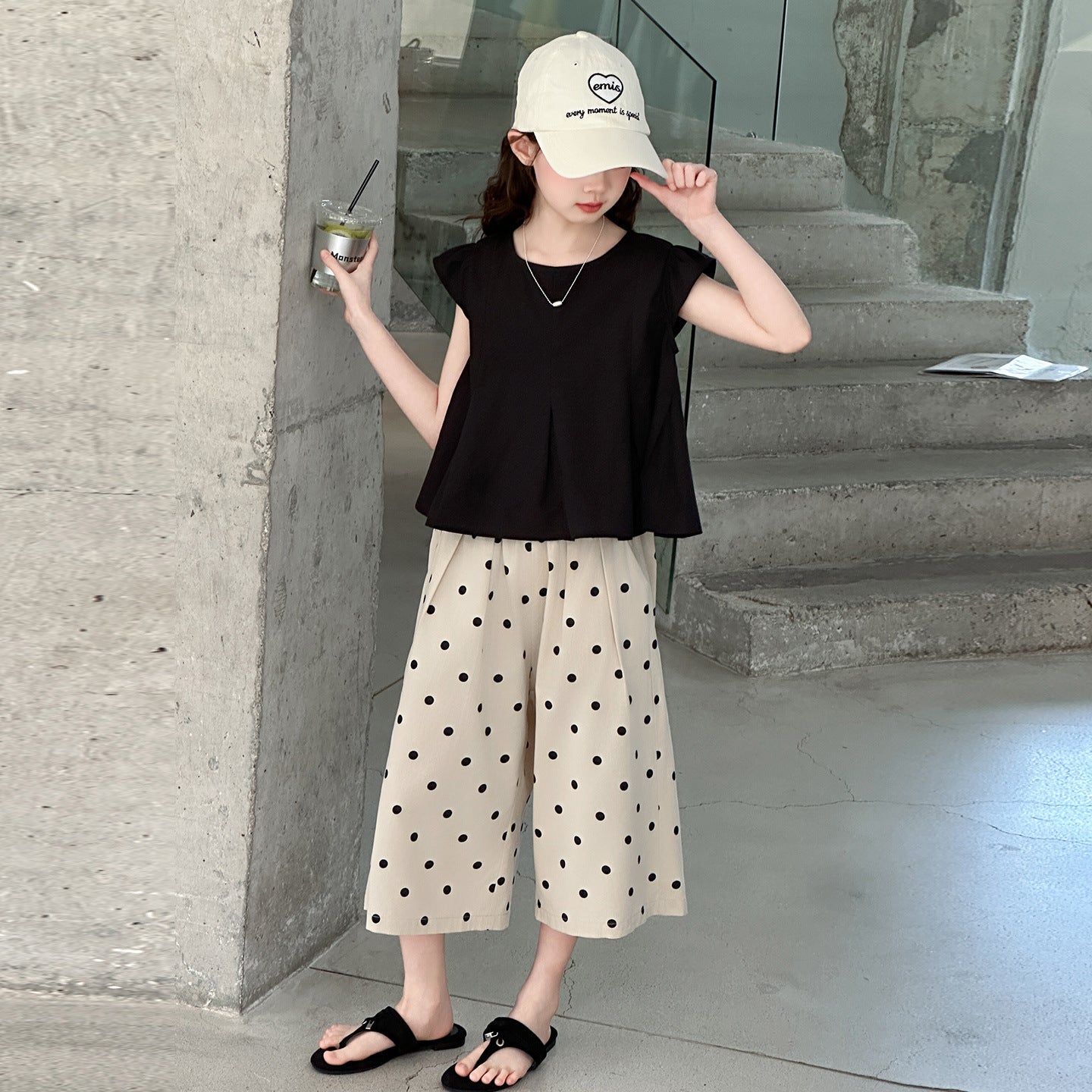Children's Western Style Polka Dot Thin Wear Big Super Nice Children's Suit
