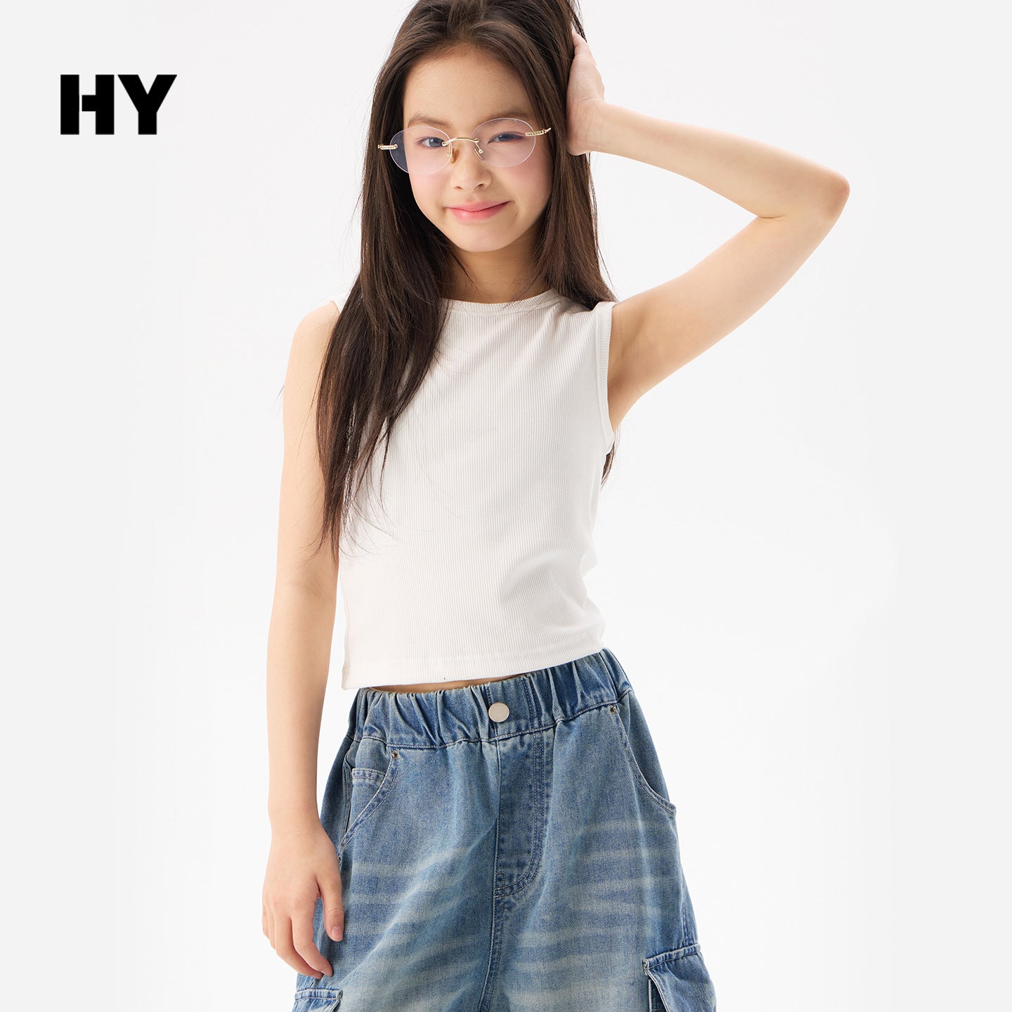 Children's Clothing Camisole Style Middle Big Sleeveless Bottoming Children's T-shirt