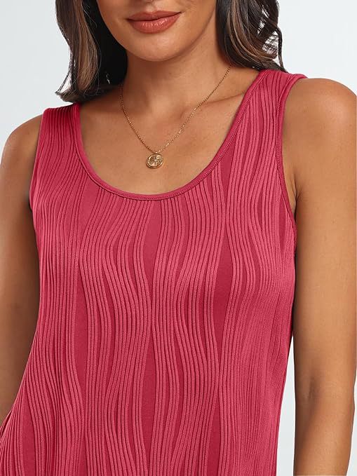 Women's Summer Casual Dreamy Texture Round Neck Sleeveless Small Vest/suspenders/tube Top