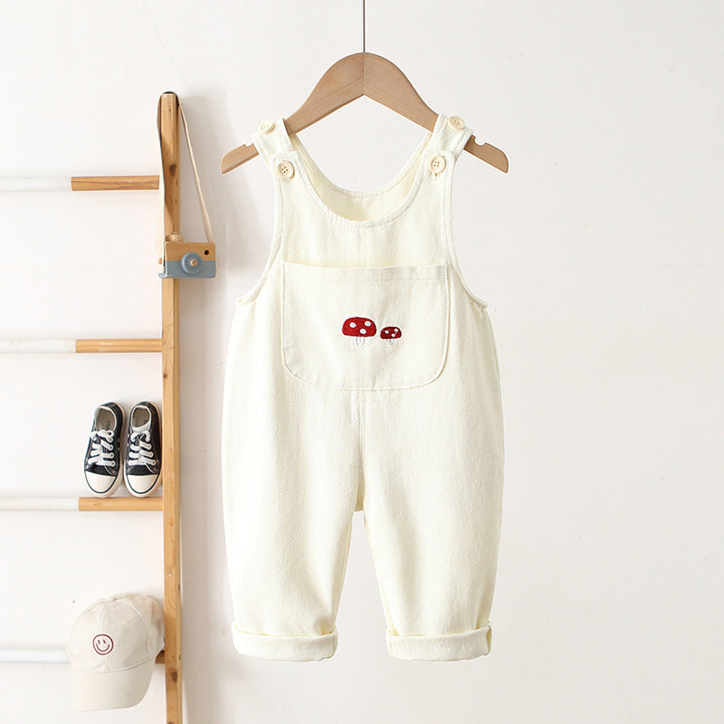 Children's Clothing Spring Korean Style Suspender Toddler Mushroom Children's Pants