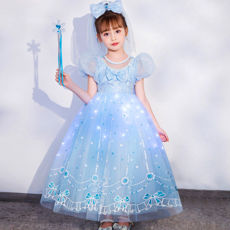 Children's Frozen 2 Princess Elsa Summer Luminous Children's Dress
