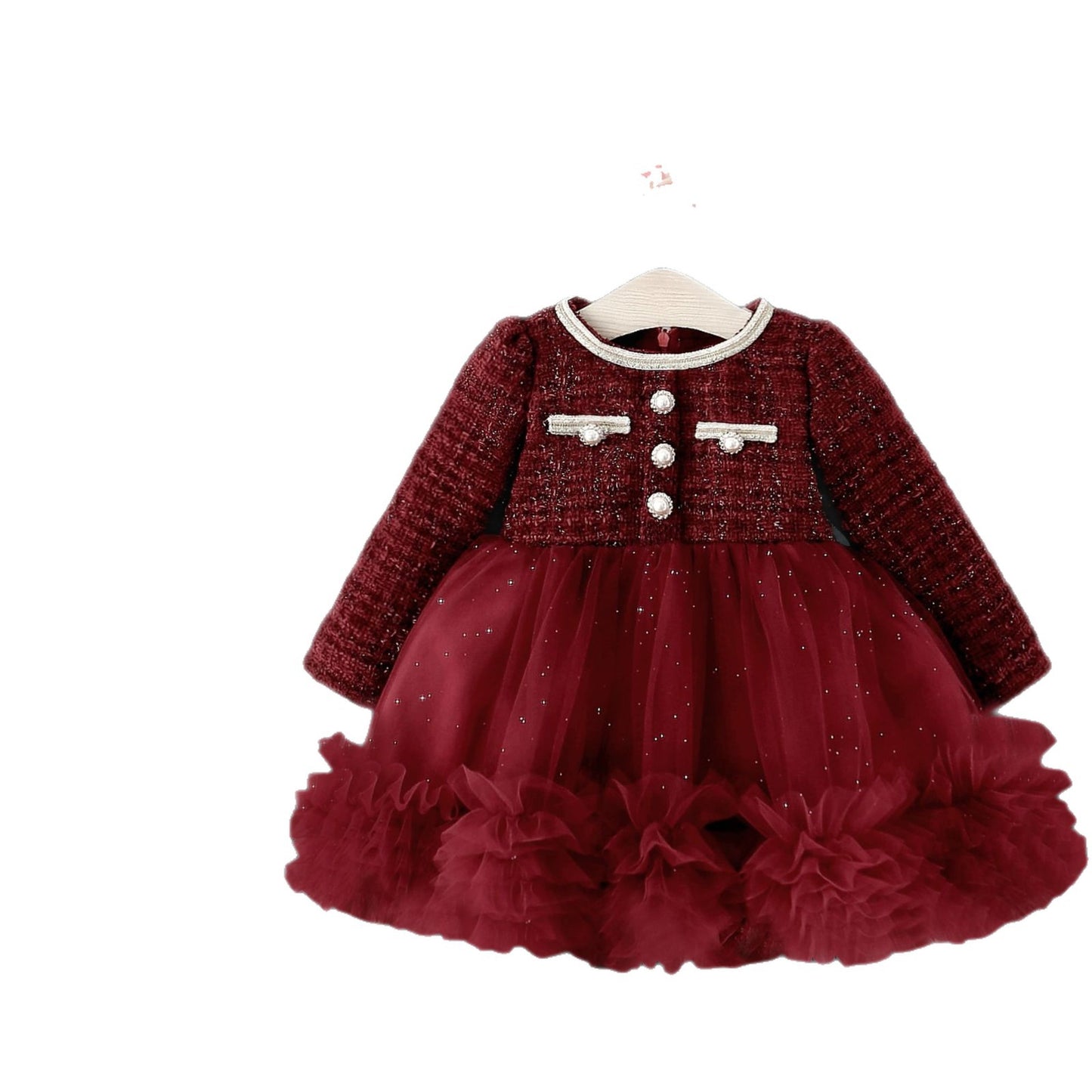 Children's Classic Style Fleece-lined Long-sleeved Princess Thickened Children's Dress
