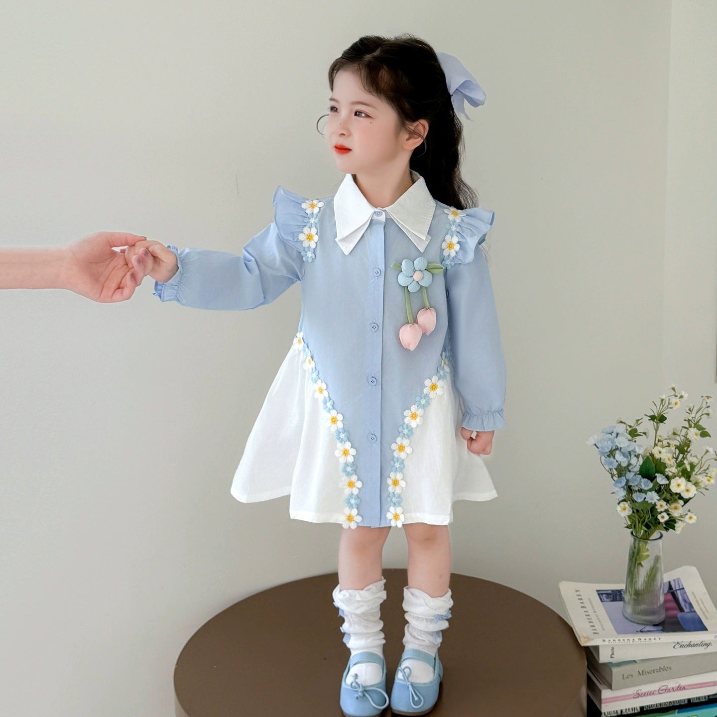 Children's Autumn Clothes Fashion Sweet Long Sleeve Shirt Skirt Fashionable Children's Dress