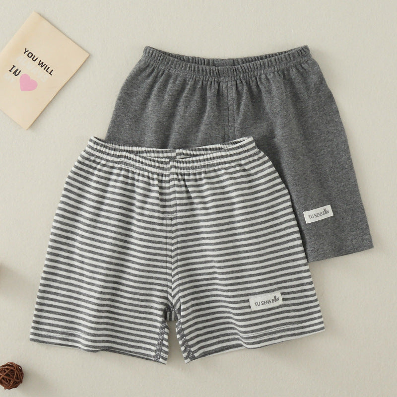 Children's Cotton Shorts Summer Thin Striped Boys Points Casual Loose Children's Pants