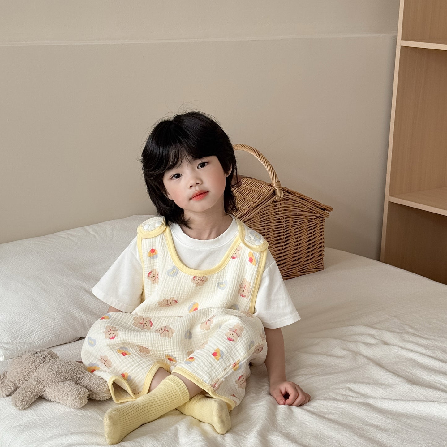 Women's & Men's 2 Gauze Sleeveless Sleeping Bag Jumpsuit Nightgown Blanket Jumpsuit, Climbing Suit