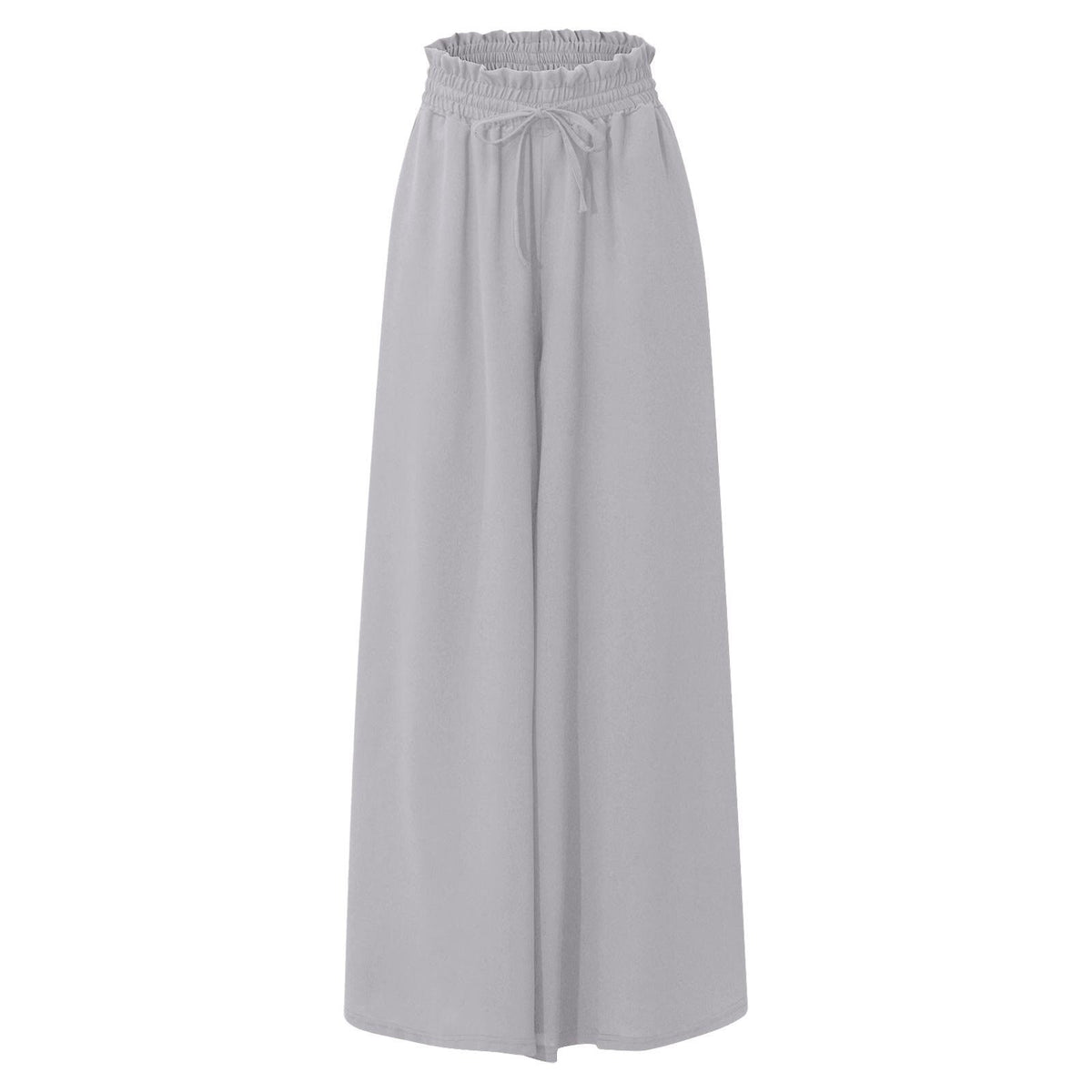 Women's Summer Elastic Waistband Wide Leg High Waist Long Culottes Casual Pants