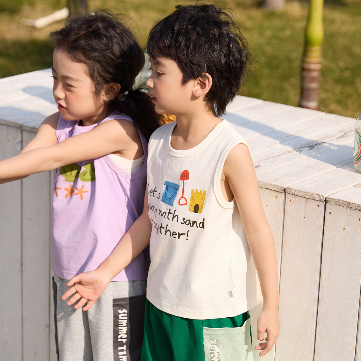 Children's Summer Vest Cool Sleeveless Top Round Neck Cartoon Children's T-shirt
