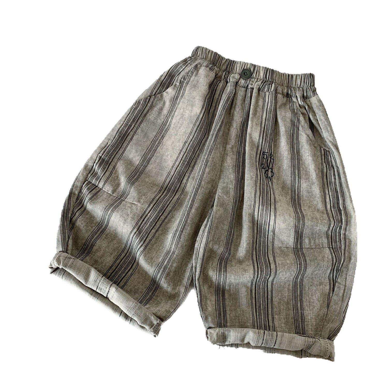 Children's Boy Vertical Stripes Thin Pirate Shorts Boys Loose Casual Children's Pants
