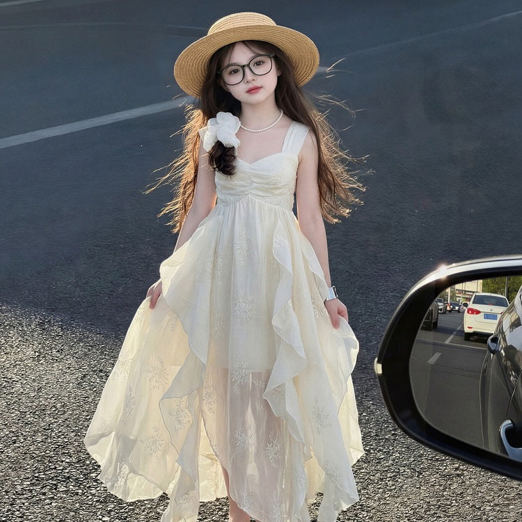 Children's Summer Thorn Suspender Holiday Fairy Princess Skirt Long Children's Dress