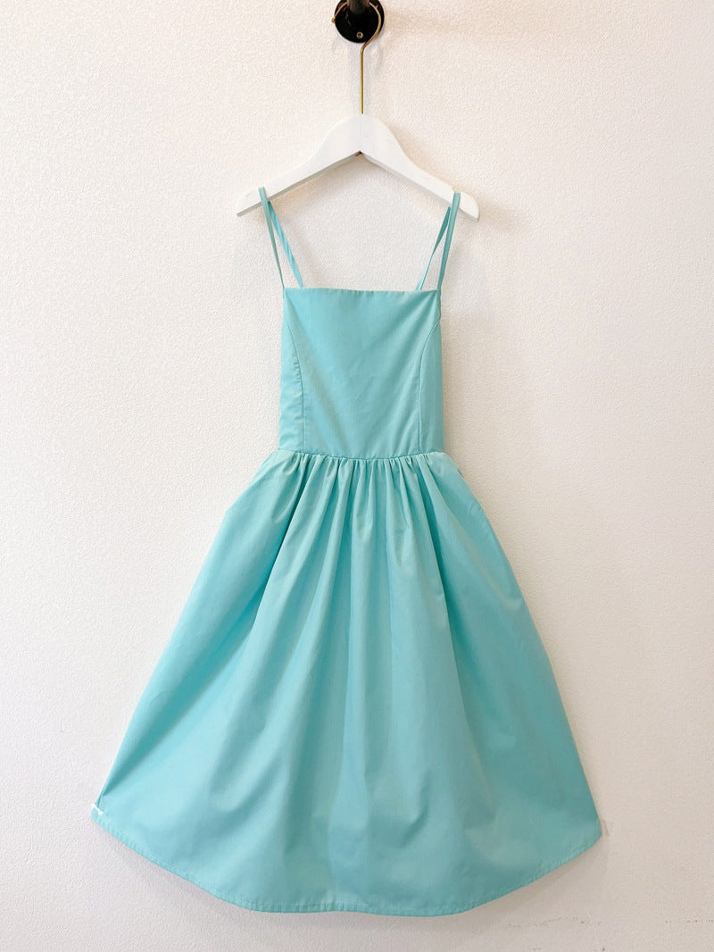 Summer Dress Matching Backless Suspender Seaside Parent-child Outfit