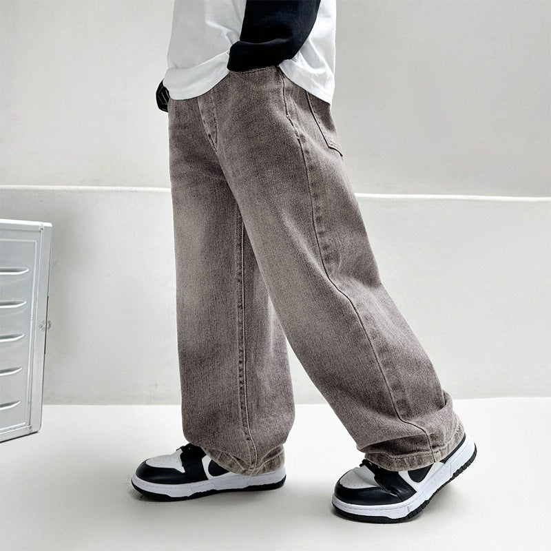 Children's Retro Jeans Medium Big Fashionable Western Children's Pants