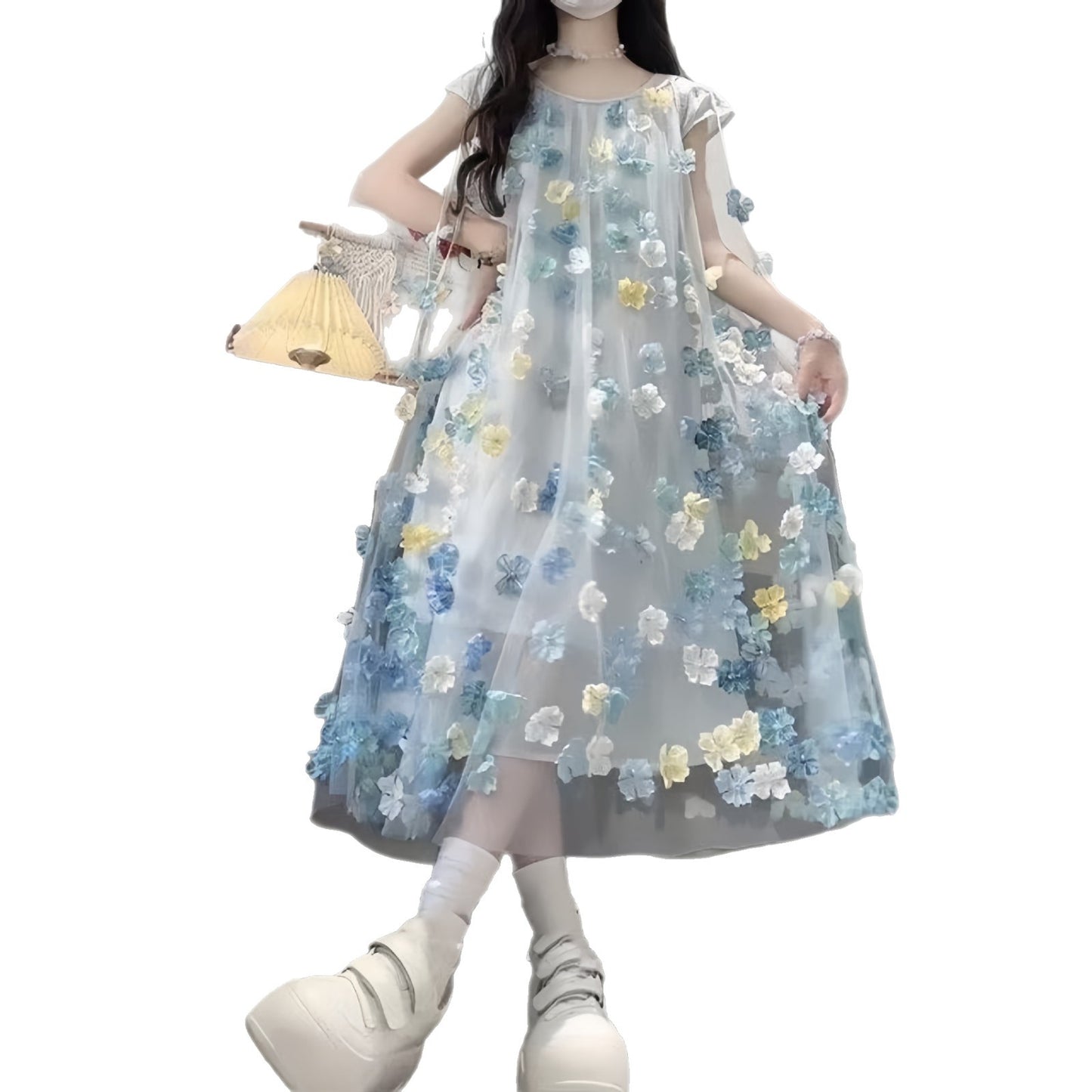 Women's & Children's Older Summer Junior High School Beautiful The Big High-grade Children's Dress