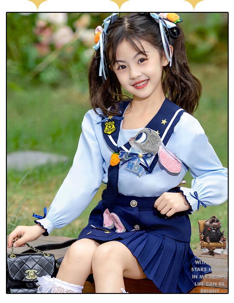 Summer Rabbit Police Officer Performance Costume Western Style Children's Suit