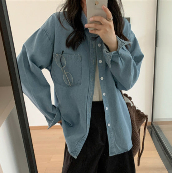 Women's Shirt Design Versatile Loose Retro Korean Style Coats