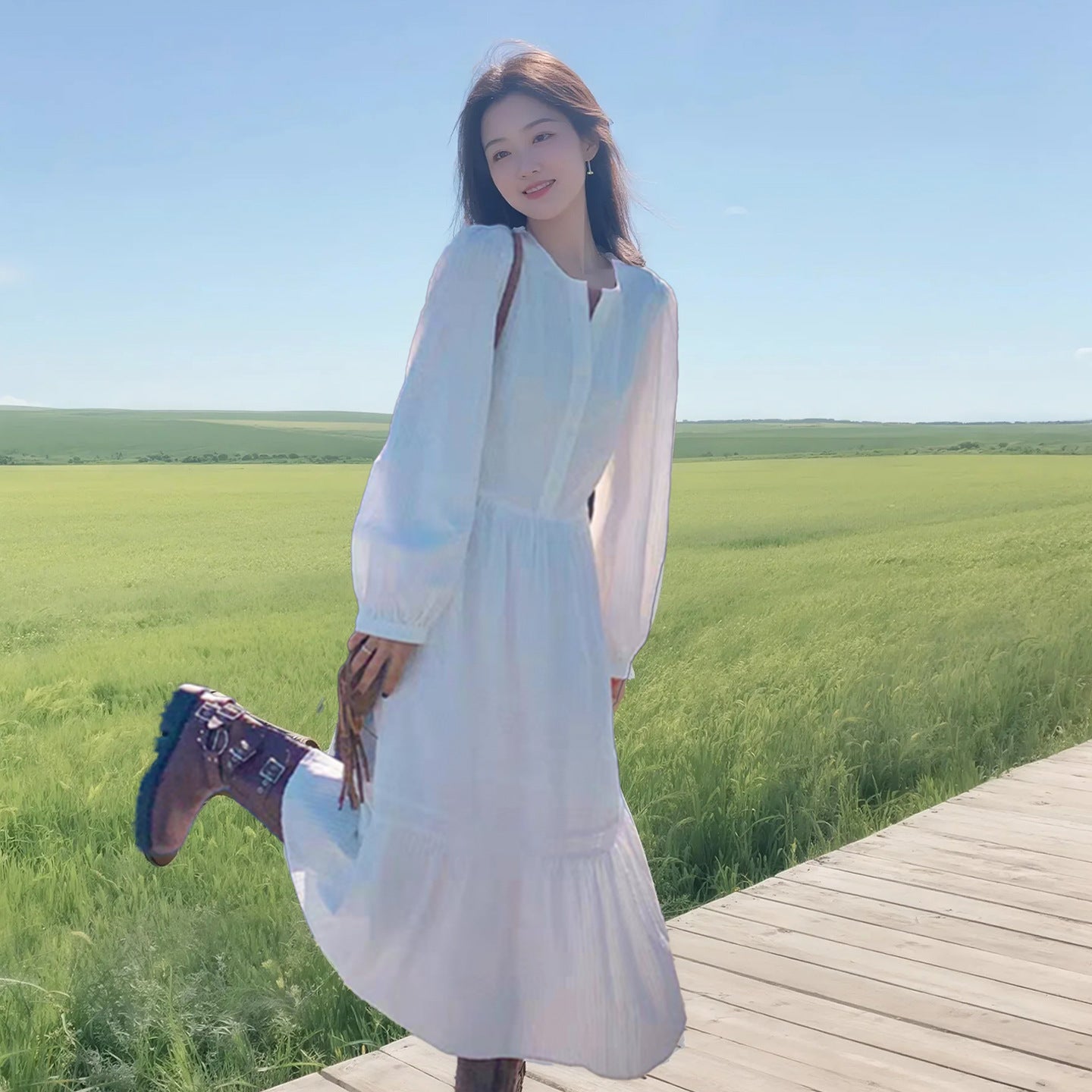 French Retro Ethnic Style Waistcoat Dress Parent-child Outfit