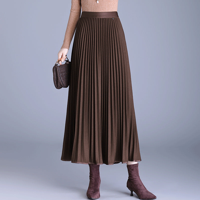 Ankle Large Swing High Waist Casual A- Line Dress Skirt