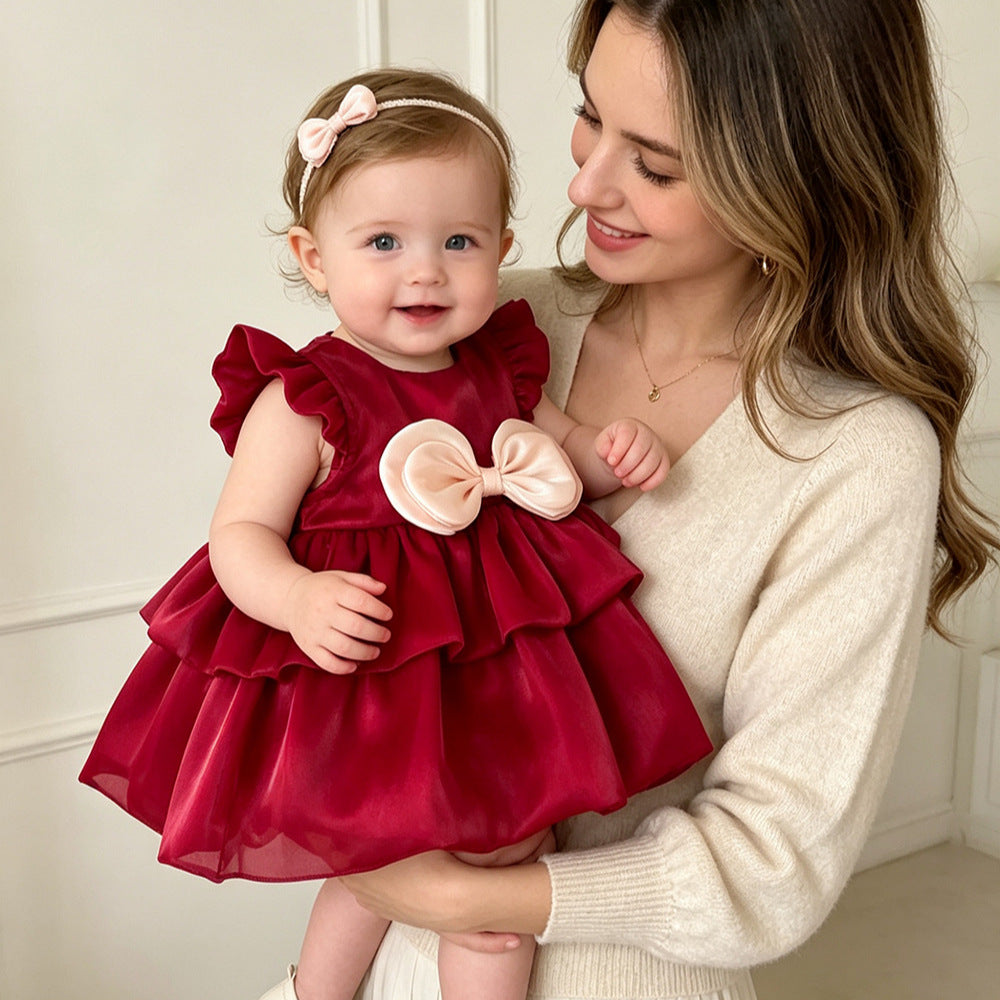 Hundred Days Banquet Princess Net Yarn Cake Skirt Year-old Pettiskirt Children's Dress