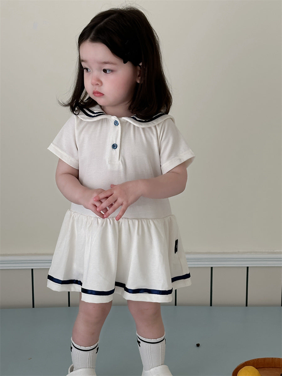 Children's University Style Thin Korean Clothing Summer Bloomer With Children's Dress