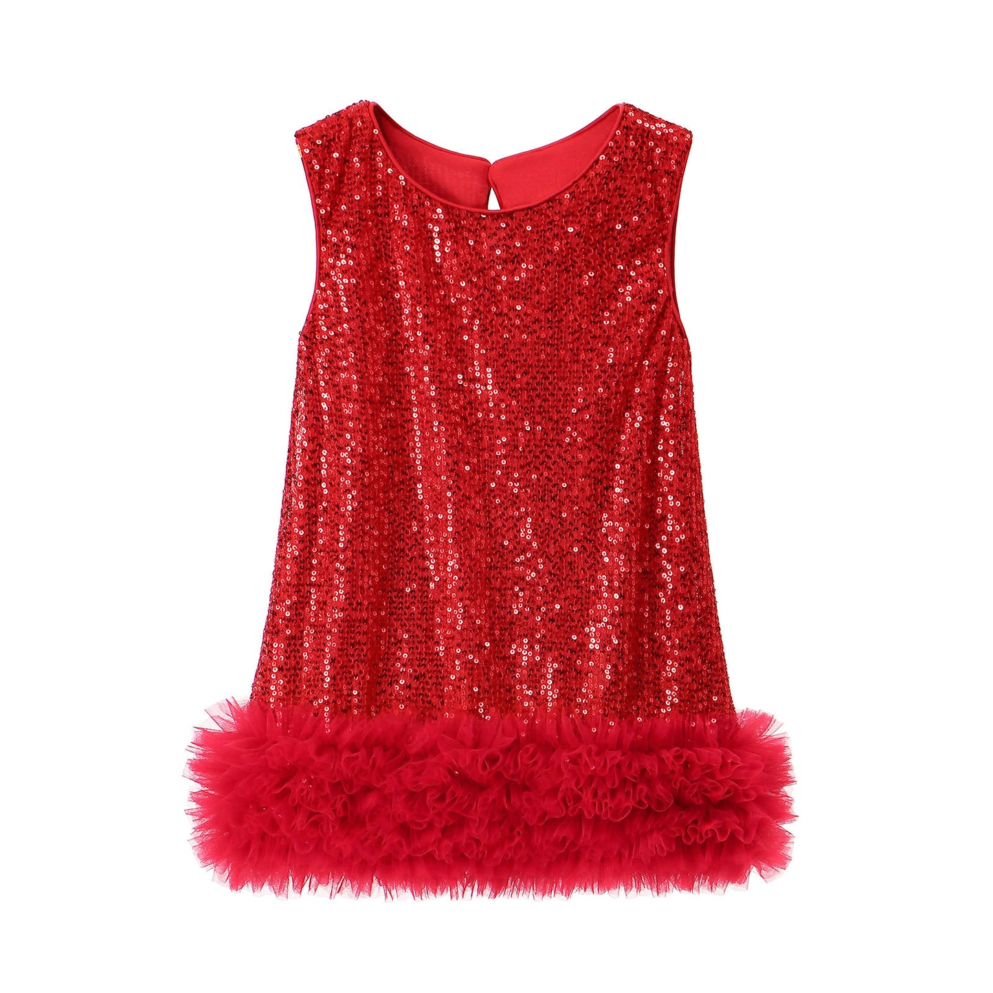 Children's Sequins Vest Skirt Spring Western Style Sleeveless Children's Dress