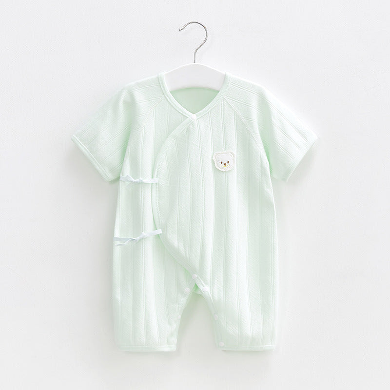 Born Jumpsuit Summer Thin Cotton Short Sleeve Romper Gown Jumpsuit, Climbing Suit