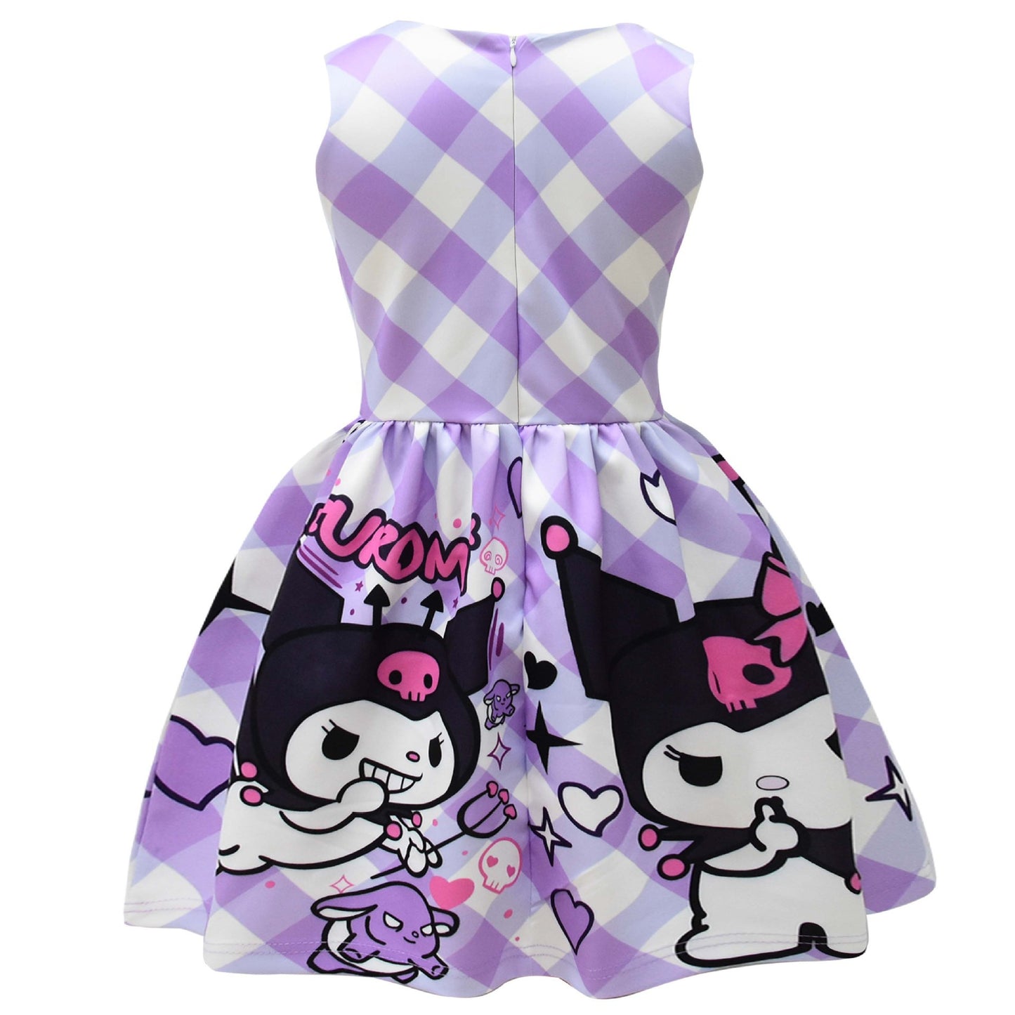 Children's Digital Cartoon Print Medium Large Bow Children's Dress