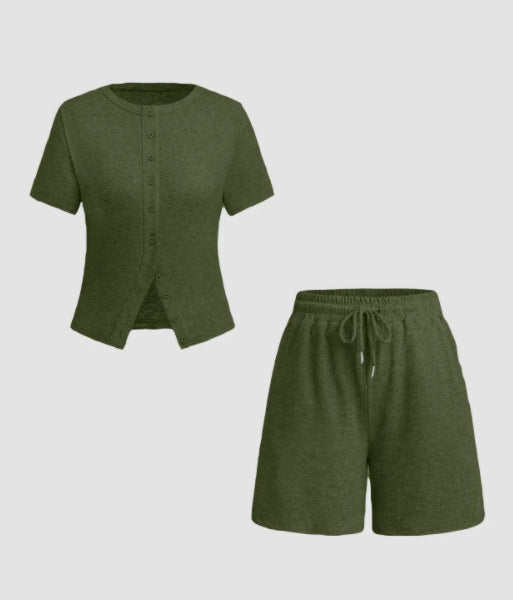 Women's Summer Short-sleeved Sexy Hot Style Fashion Casual Suit