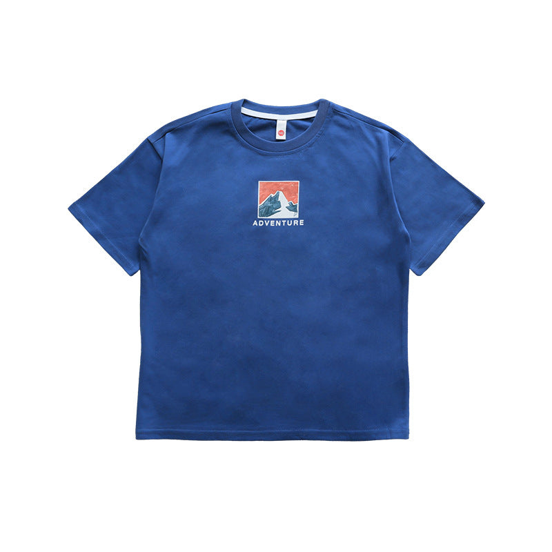 Men's & Children's Outdoor Clothing Short-sleeved Summer Middle Big Round Neck Children's T-shirt