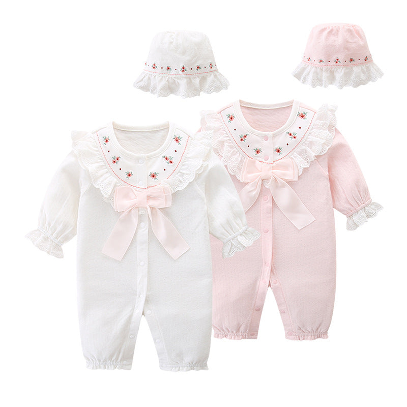 Autumn Bow Long Sleeve One-piece Rompers Jumpsuit Jumpsuit, Climbing Suit