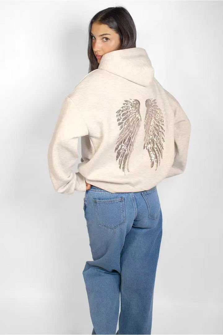 Women's Wings With Paillette Pure Color Fashion Casual Suit