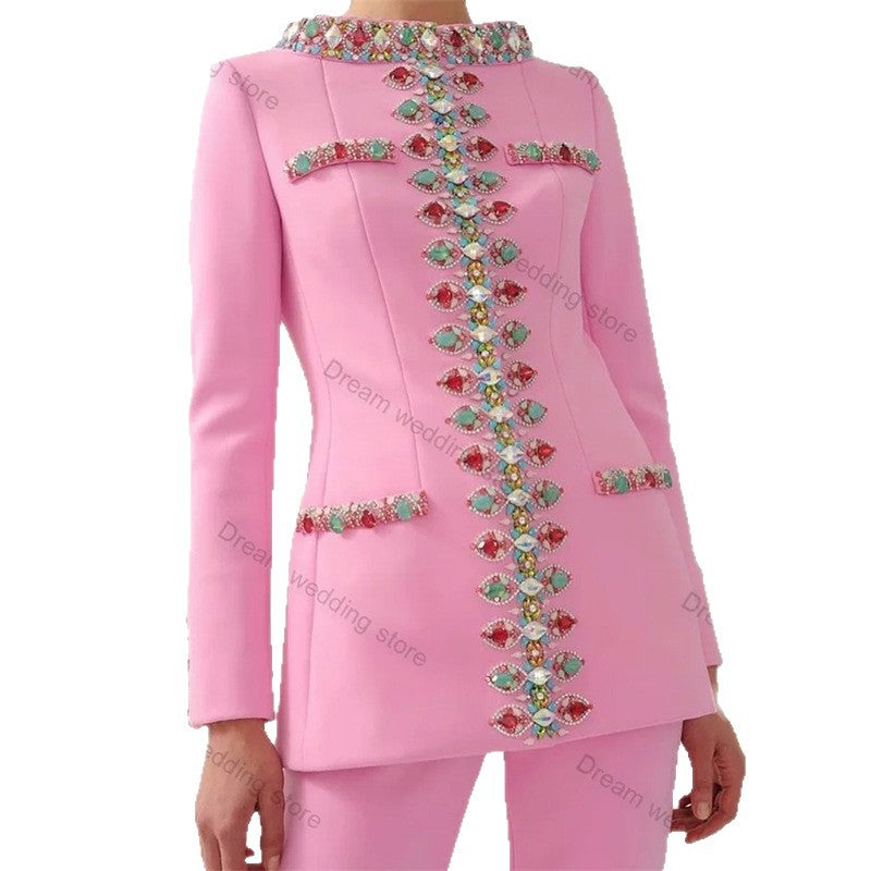 Early Spring Bead Diamond Skinny Two-piece Jackets