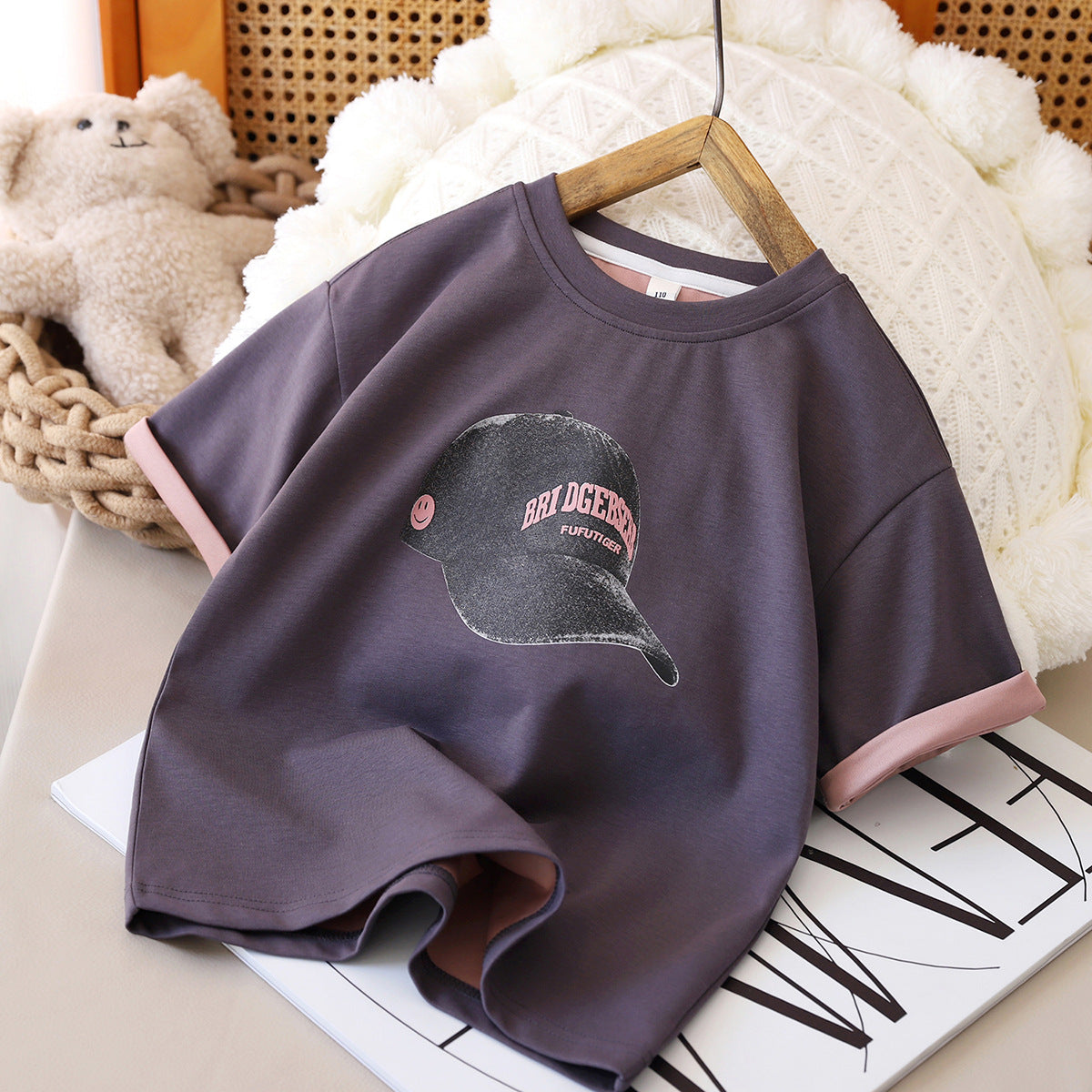 Children's Summer Clothing Short-sleeved Top Middle Big Children's T-shirt