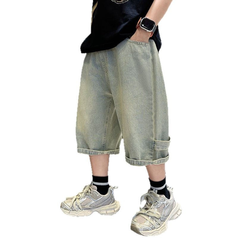 Denim Shorts Loose Comfortable Casual Medium Big Western Style Fashion Children's Pants
