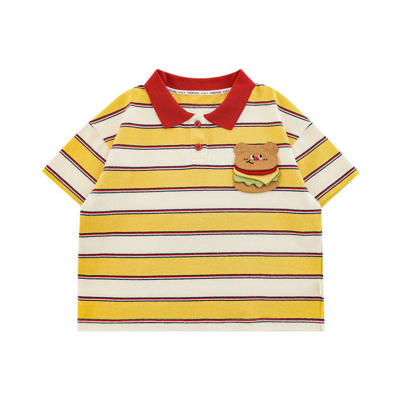 Lightweight Jeans Cute Hamburger Series Suit Children's T-shirt