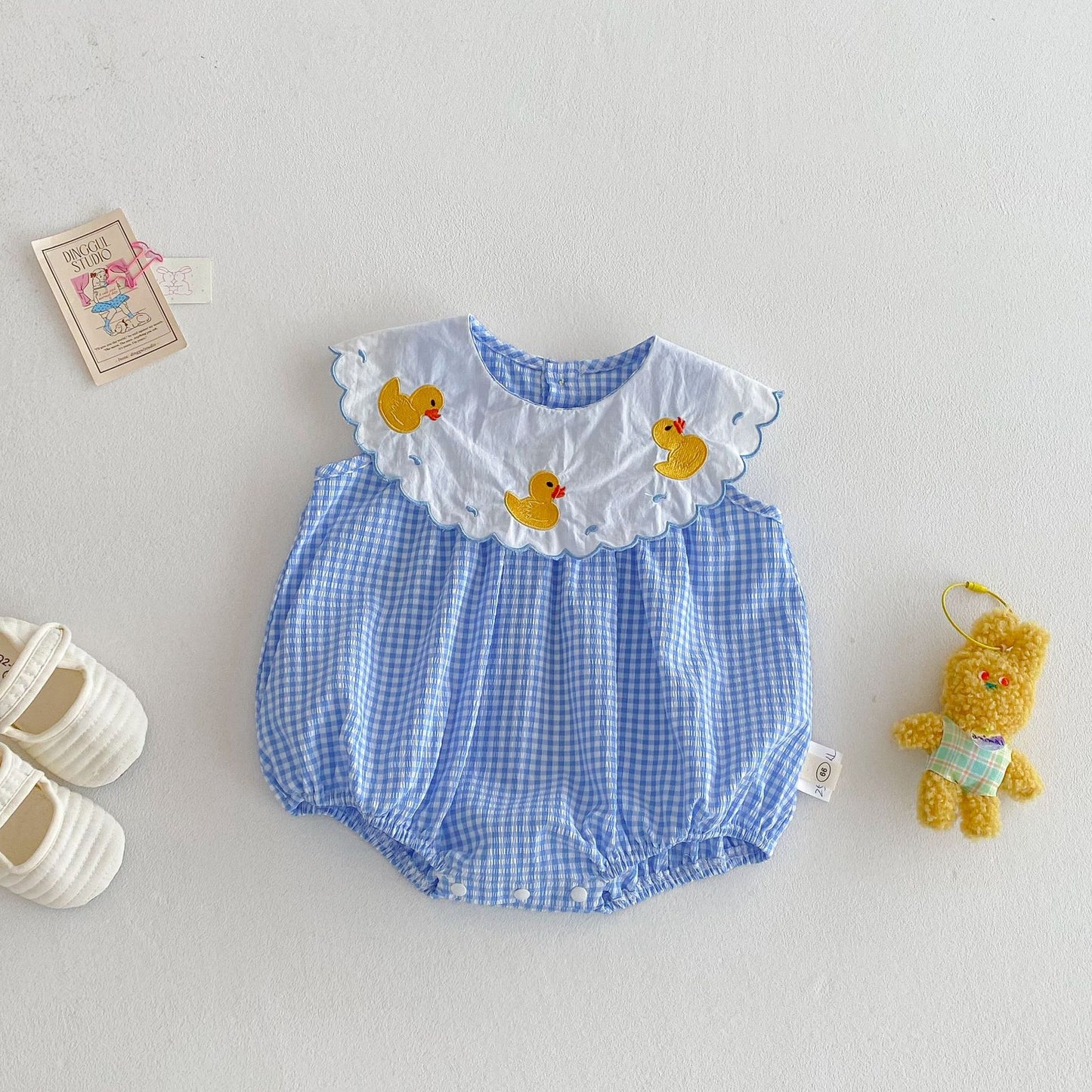 Change Duck Summer Doll Collar Romper Jumpsuit, Climbing Suit