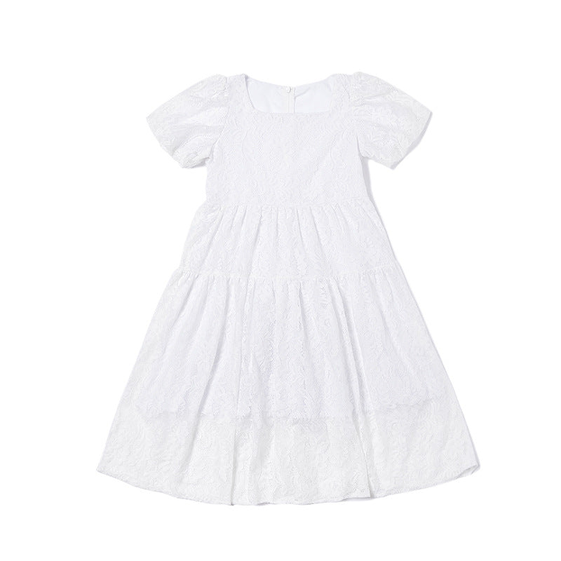 Children's Princess Summer Korean Lace Pearl Children's Dress