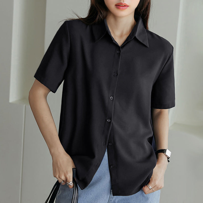 Women's Loose Sleeve Shirt Summer Thin Chiffon Quick Blouse