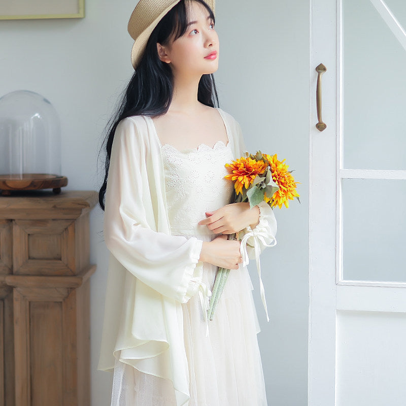 Women's Sun Protection Long-sleeved Summer Thin Trendy Lace Shirt, Chiffon Shirt