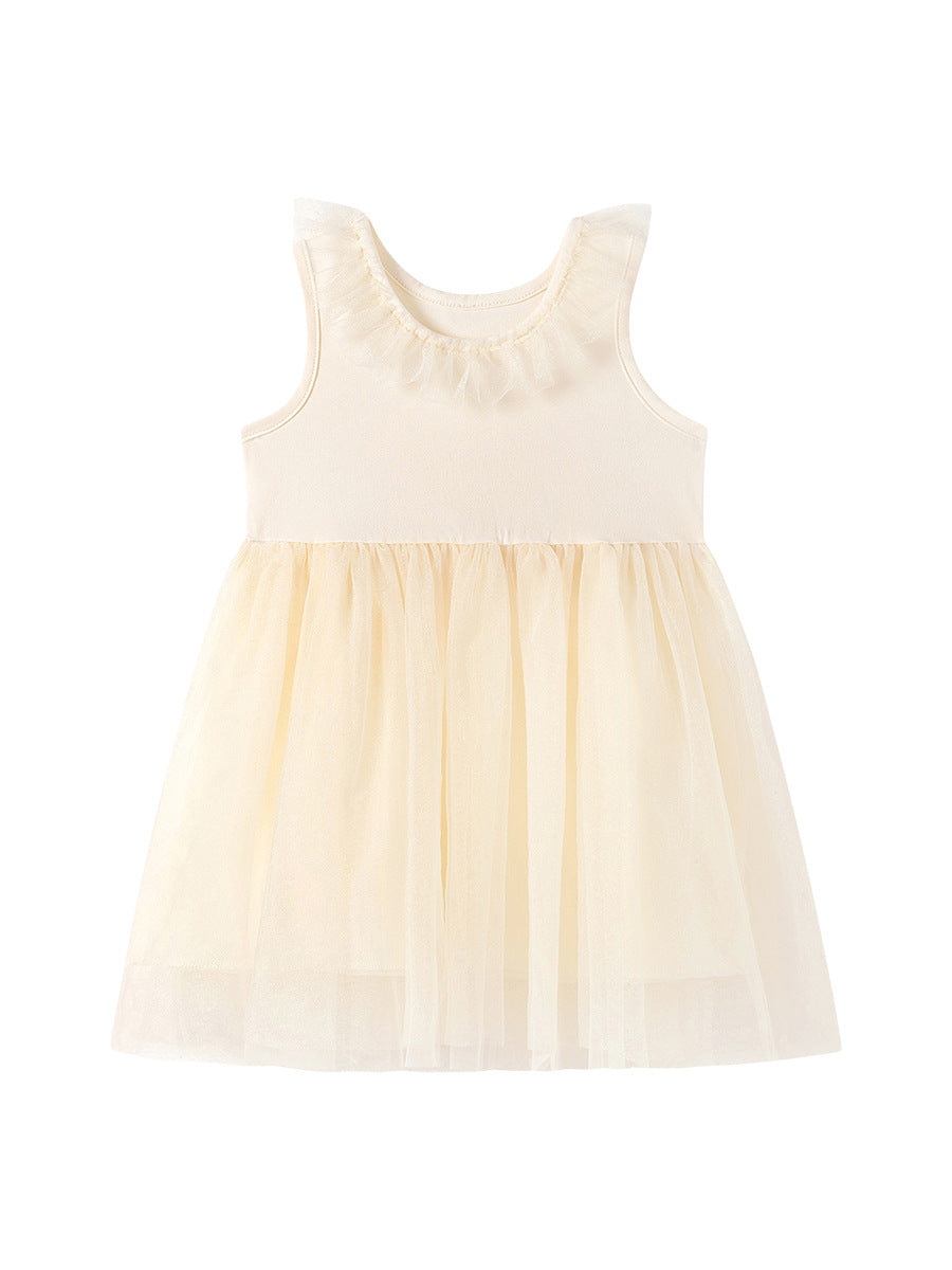 Children's Shirt Cute Summer Mesh Princess Sleeveless Children's Dress